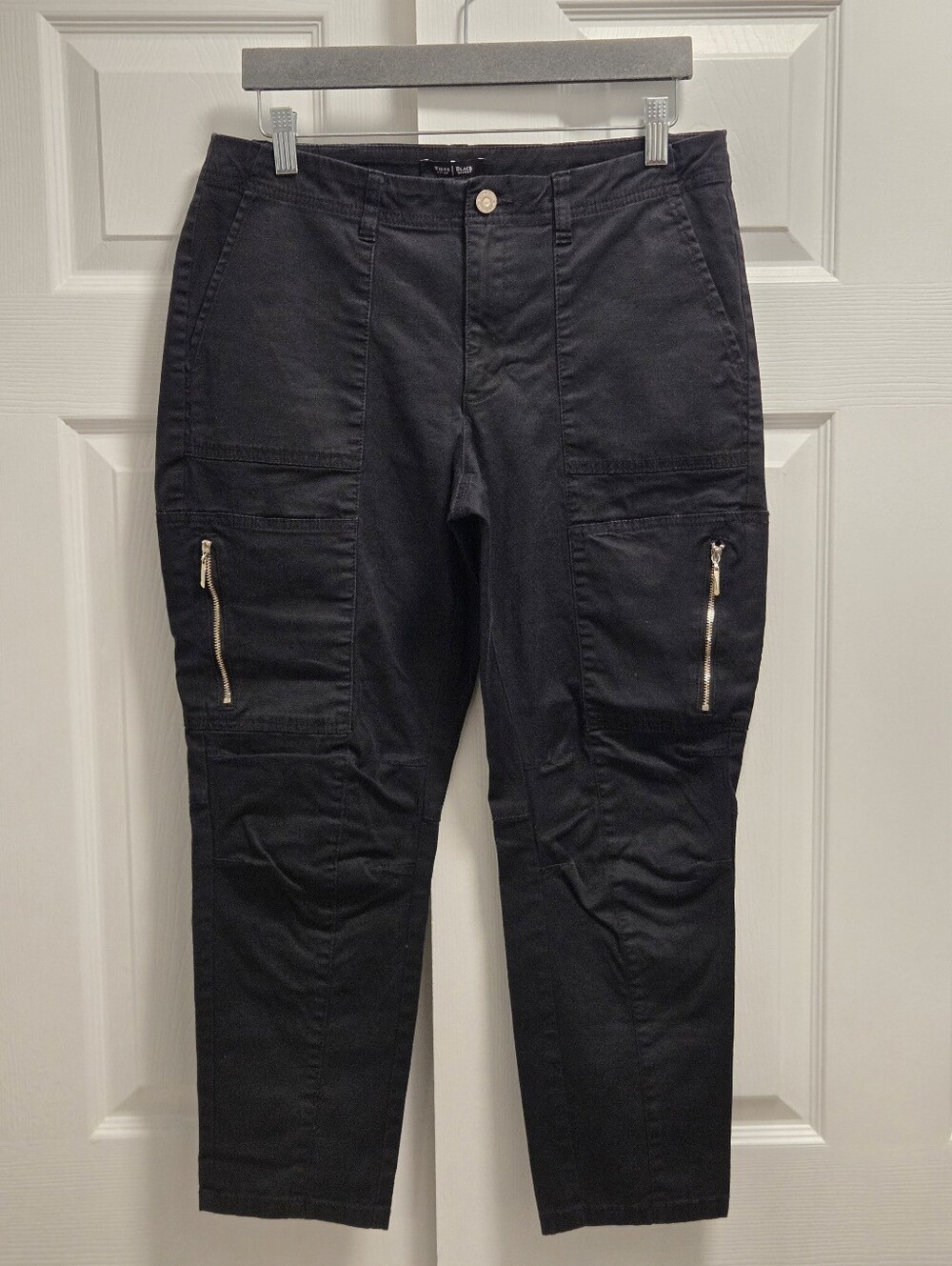 White House Black Market Cargo Pants Size 10 With Metallic Zippers